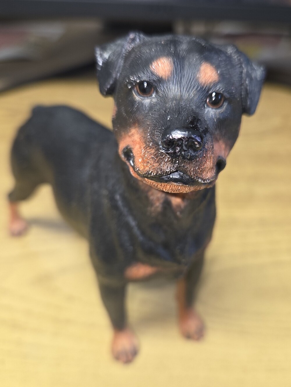 Decorative Rottweiler Dog Figurine - Black and Brown